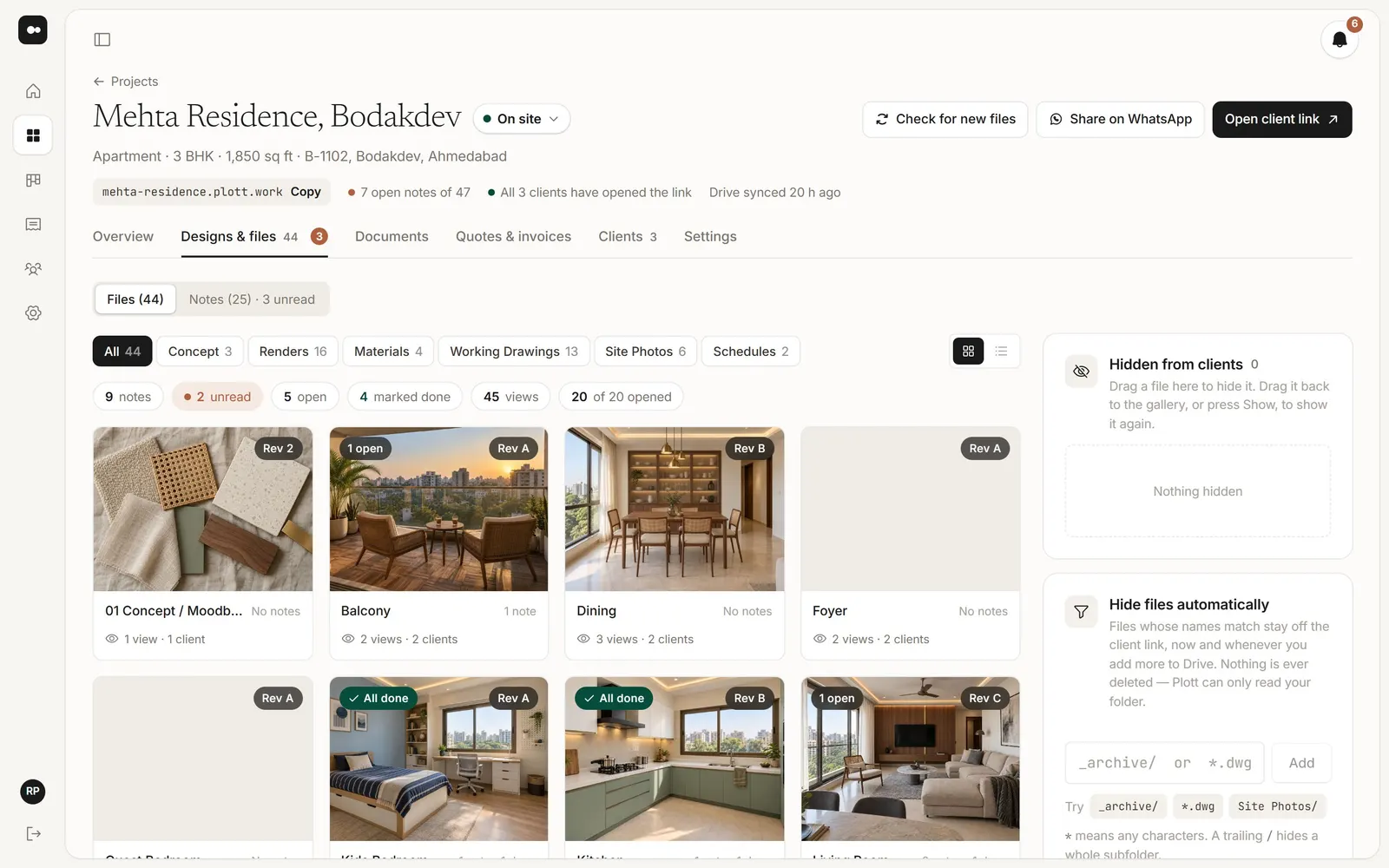 Designs and files in Plott